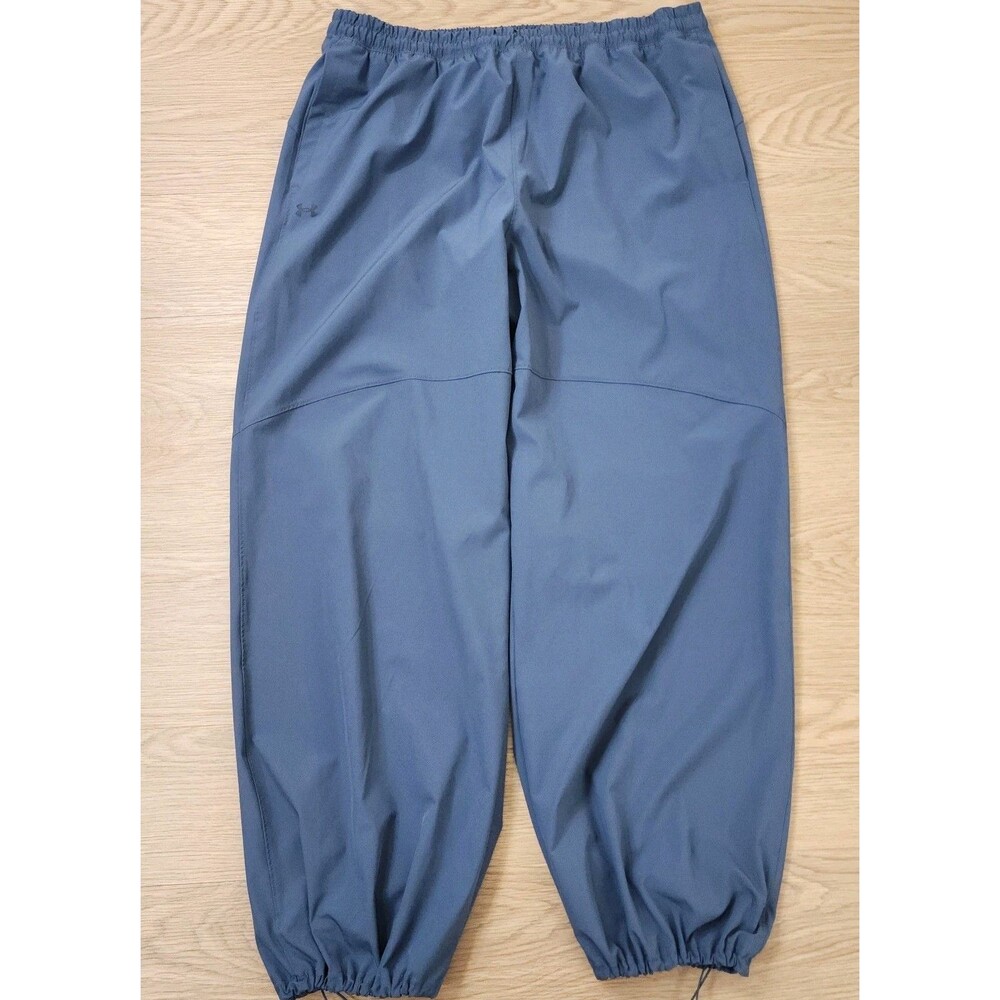 Under Armour Track Pants Mens XL Loose blur Parachute Ankle Tie Wind Heatgear
